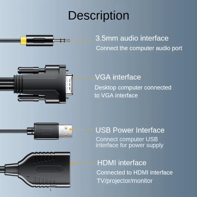 JH VGA to HDMI Conversion cable
