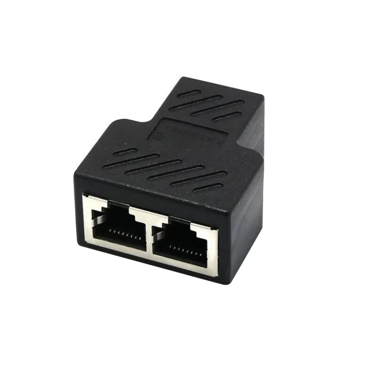 RJ45 Splitter Adapter 1 To 2 Ways Dual Female Port CAT5/6 LAN Ethernet Cable B