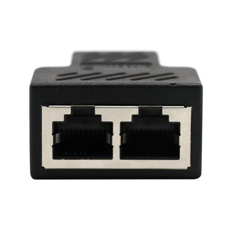 RJ45 Splitter Adapter 1 To 2 Ways Dual Female Port CAT5/6 LAN Ethernet Cable B