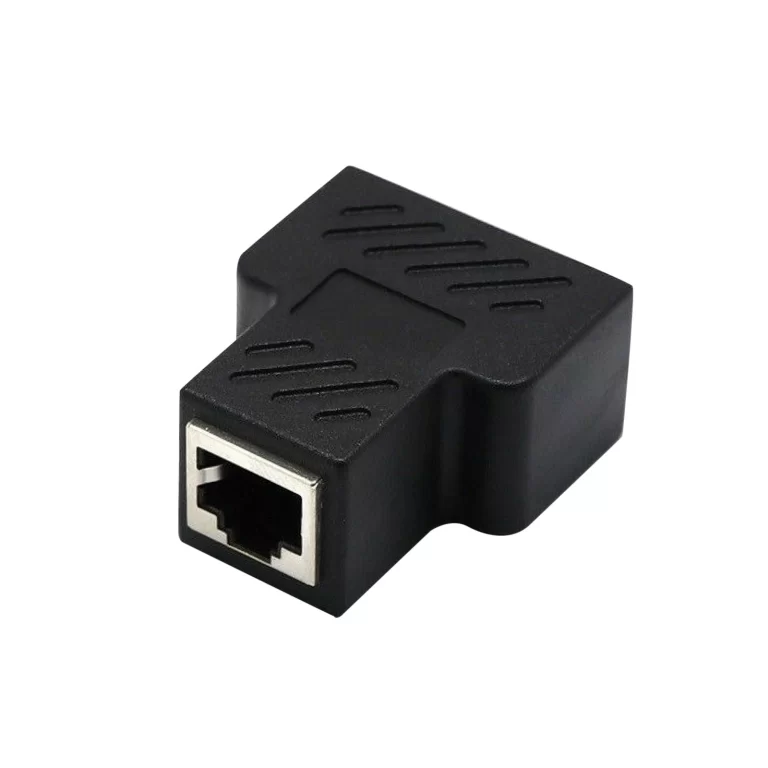RJ45 Splitter Adapter 1 To 2 Ways Dual Female Port CAT5/6 LAN Ethernet Cable B