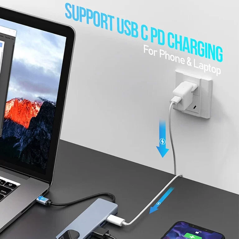 5 IN 1 Type-C to USB 3.0 Hub 4K HDMI RJ45 Ethernet Adapter for Macbook Keyboard