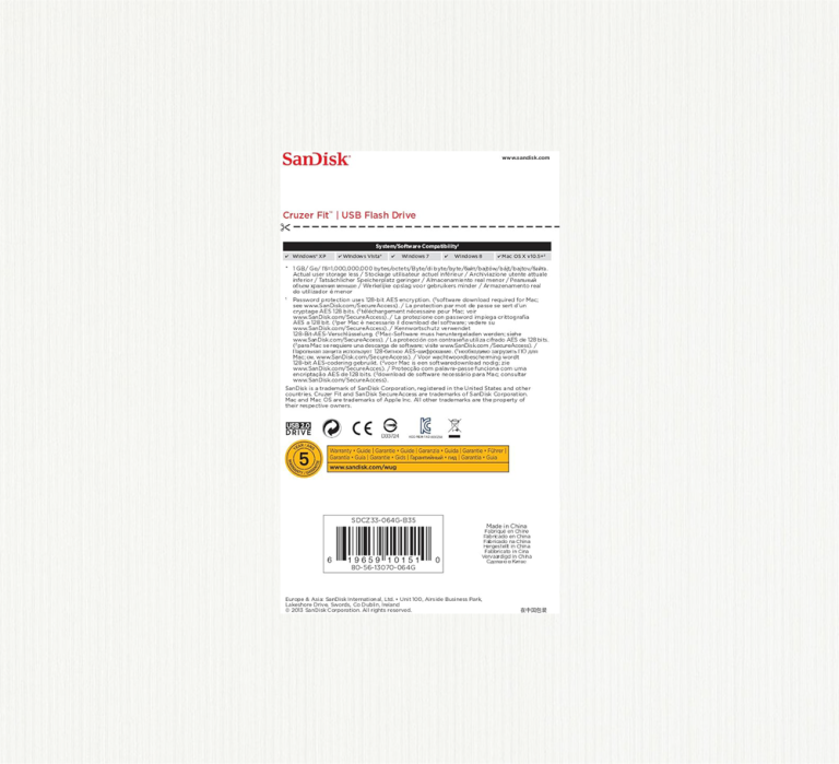 SanDisk Cruzer Fit CZ33 USB Flash Drive