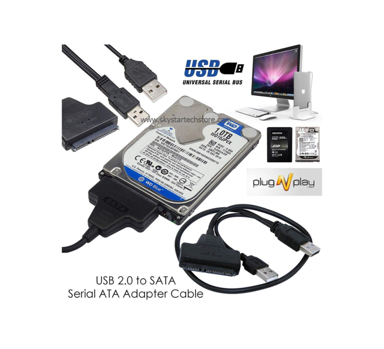 USB 2.0 to SATA Hard Drive Adapter Cable